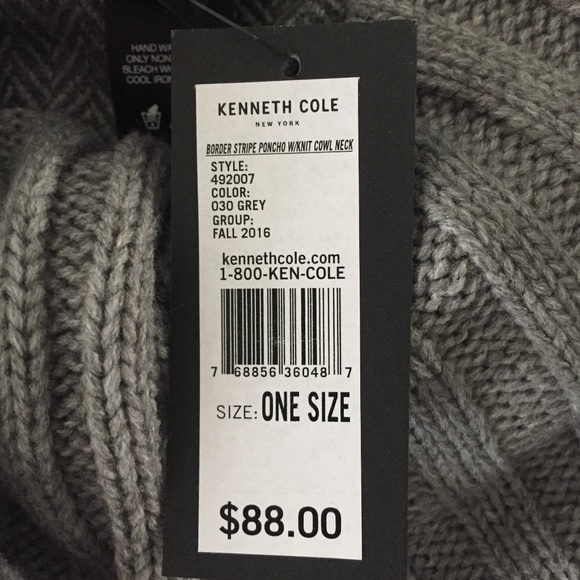 Kenneth Cole New York Border Stripe Poncho - Picture 6 of 6